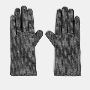 Zara Herringbone Faux Leather Gloves